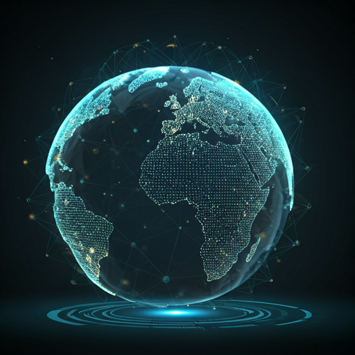 Digital earth with data nodes